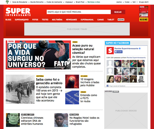 Superinteressante Old Website Screen 2