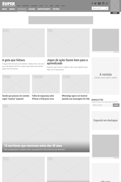 Superinteressante Wireframe Home
